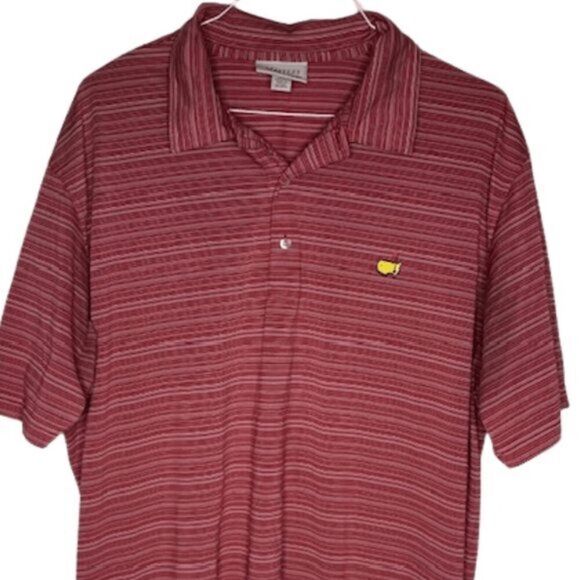 Masters Performance Men's Striped Short Sleeve Golf Polo Shirt Red White XXL - Picture 4 of 6